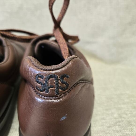 SAS Free Time Brown Women's Leather Comfort Sneakers Size 7.5 Walking Lace-Up - Picture 6 of 13